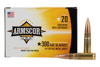 Armscor Ammunition Rifle line 300 Blackout FMJ ammunition, 20 rounds.